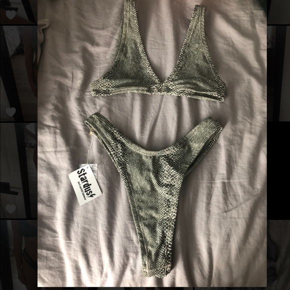 Other - Bright green snakeskin bikini or festival set